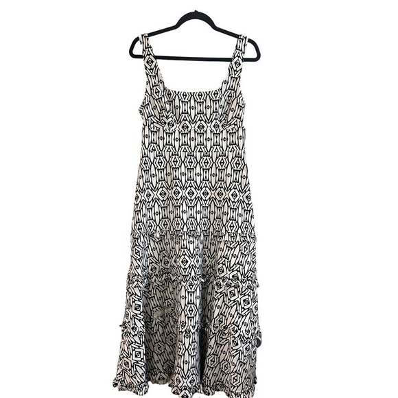 NWT ANTHROPOLOGIE The Blythe Square-Neck Tiered Dress Smocked Ruffles - Medium - Picture 3 of 7